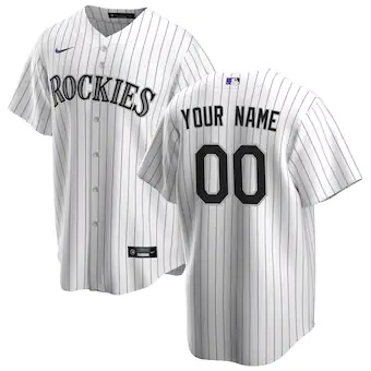 mens nike white colorado rockies home replica custom jersey